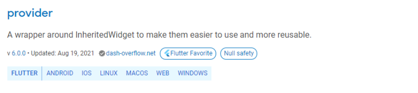 Na imagem, há um print do link do provider na lista de pesquisa do pub.dev. 