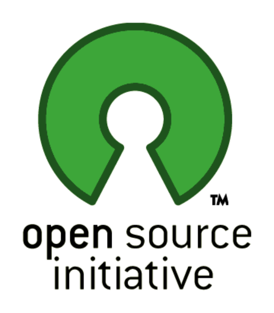 Logo da Open Source Initiative. Possui um círculo verde com uma quebra que leva até centro em sua parte inferior 