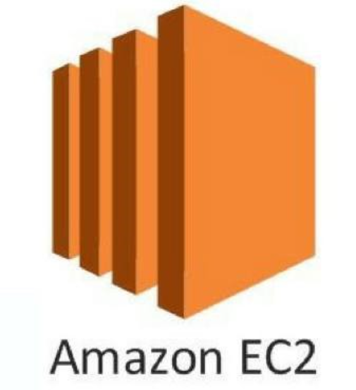 Logo oficial da Amazon EC2, em fundo branco. O logo é composto por ícones em laranja, que simulam quatro torres de servidores. Abaixo, em cor preta, encontra-se o nome do serviço “Amazon EC2”. 