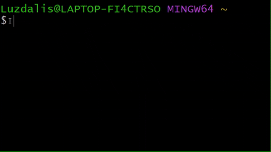 Gif com: Terminal Git Bash; comando `cd Desktop`; comando `ls`; comando `git clone git@github.com:Luzdalis-Lopez/templete_naturaleza.git`; mensagem de clonagem com êxito.