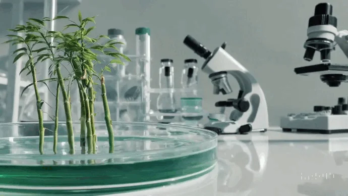 no vídeo é possível ver uma cena de laboratório com pequenos pandas vermelhos correndo entre os equipamentos 