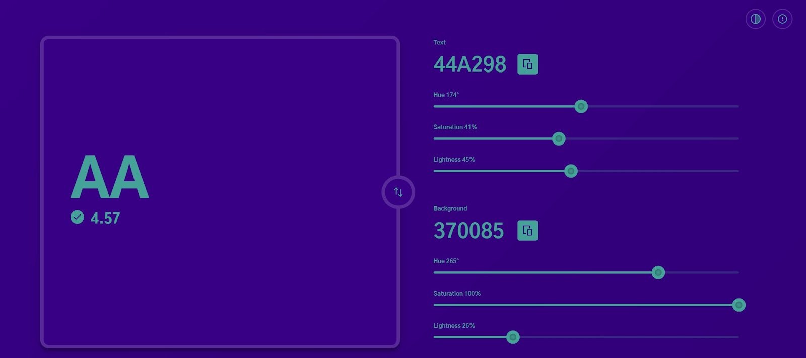 Imagem que mostra a interface do site Color Shark.