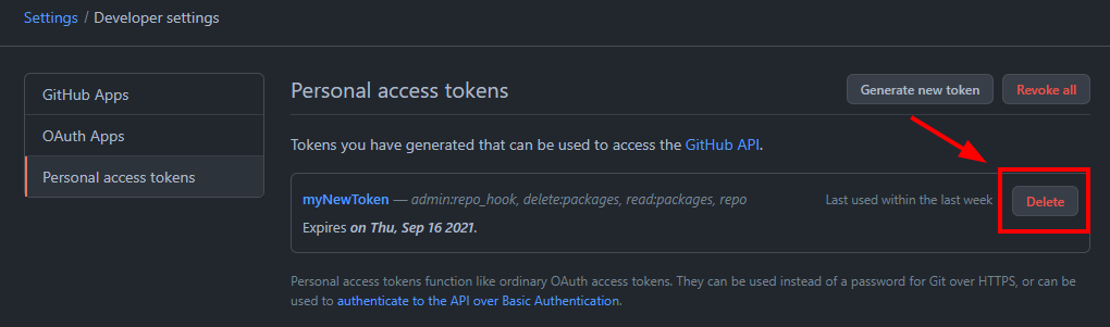 GitHub em Setting - class=
