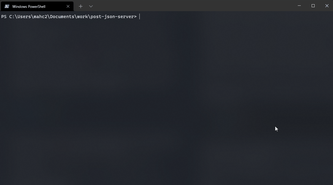 Janela do terminal do Windows e escrevendo o comando 