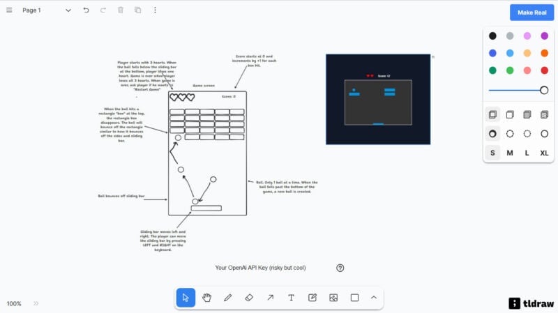 A imagem mostra um protótipo de interface de um jogo estilo 