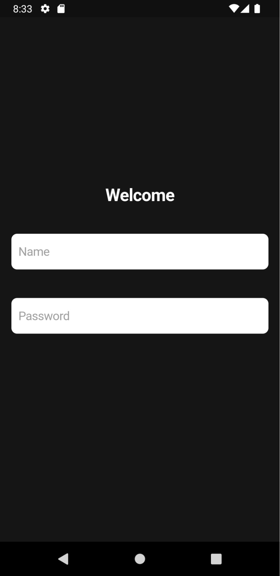 Tela de login com o texto 