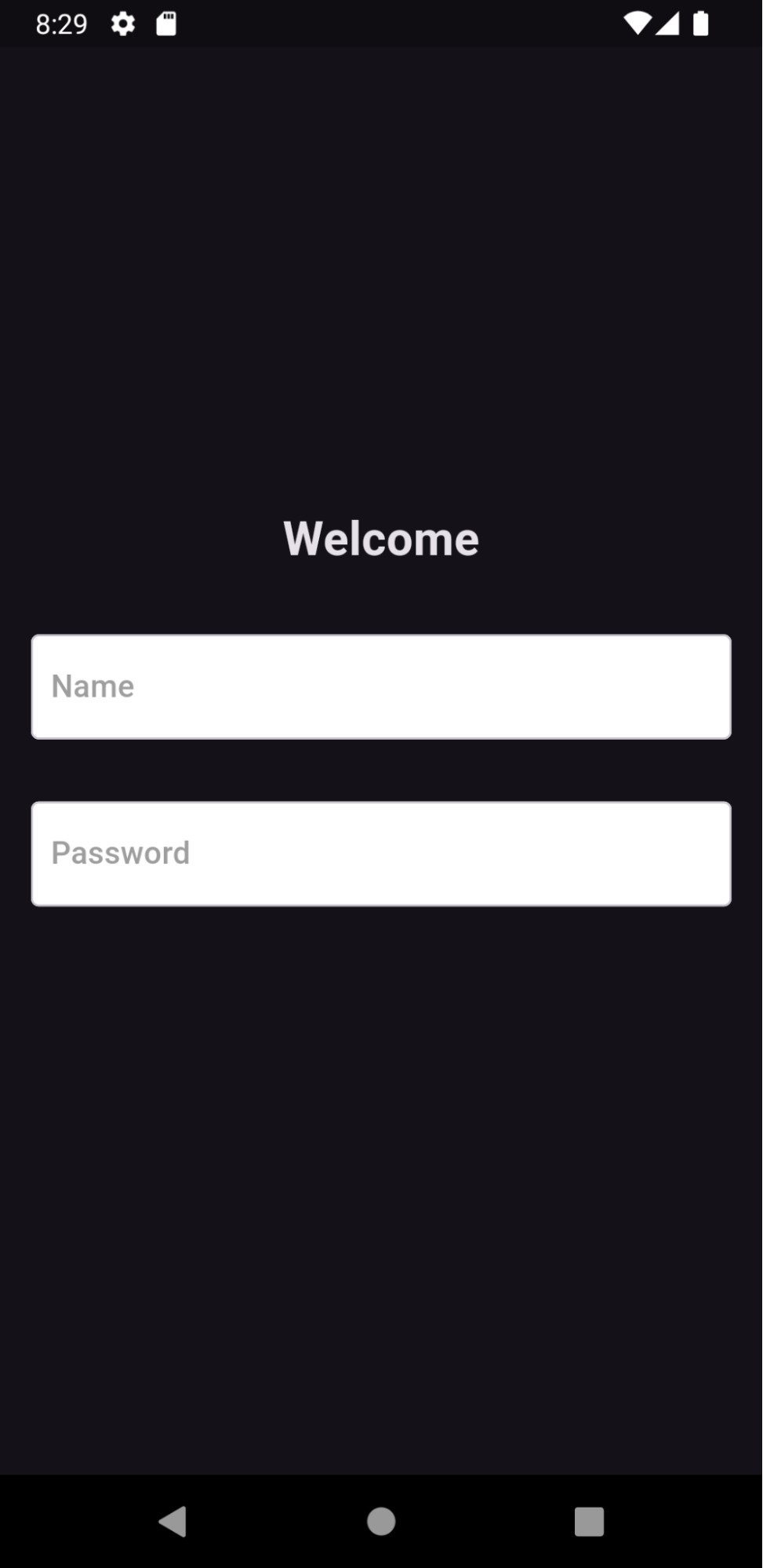 Tela de login com o texto 