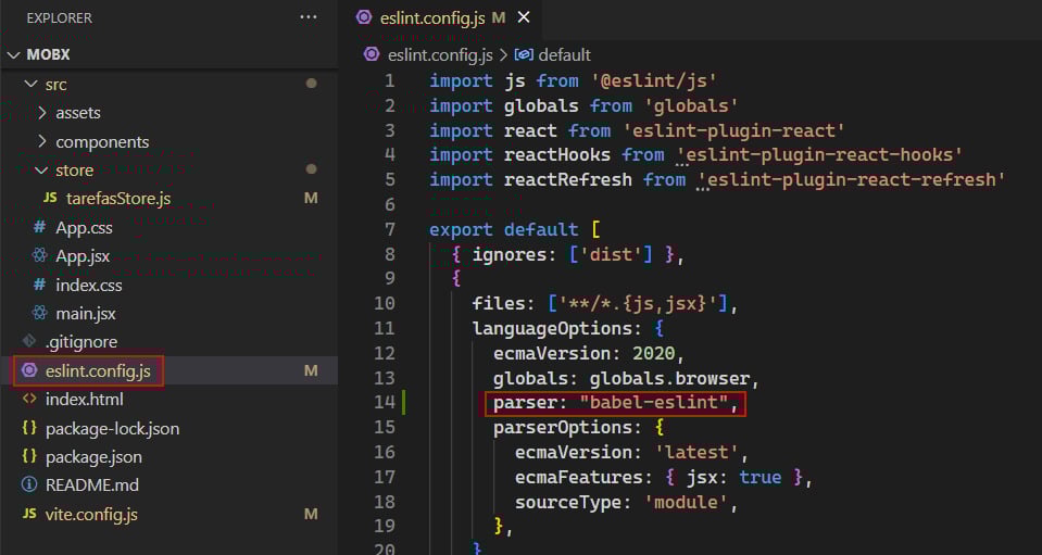 Tela do Visual Studio Code com o arquivo 