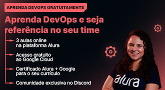 Banner lateral da Imersão DevOps da Alura com o título 