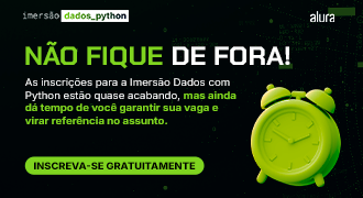 Imersão Dados com Python da Alura: inscrições abertas para 5 aulas gratuitas sobre análise de dados e criação de dashboards interativos.