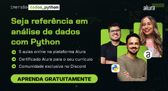 Imersão Dados com Python da Alura: inscrições abertas para 5 aulas gratuitas sobre análise de dados e criação de dashboards interativos.