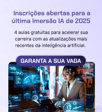 Banner da Imersão de IA da Alura com Google Gemini. Participe de aulas gratuitas online com certificado. Domine as inovações mais recentes da IA.