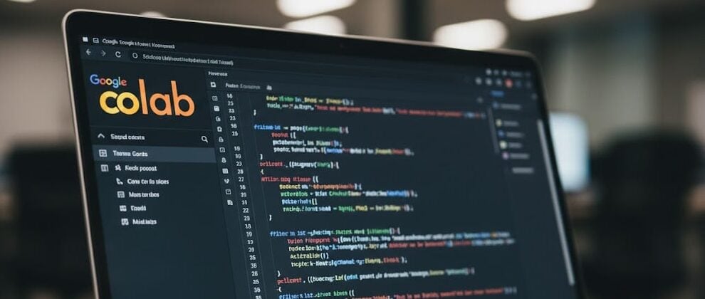 Pessoa mexendo no notebook enquanto navega na plataforma Google Colab para gerenciar dados sensíveis