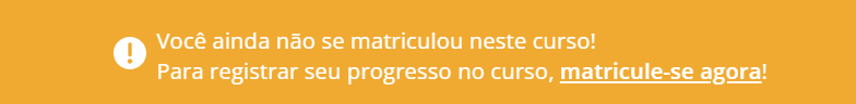 Imagem que mostra o avisa para se  matricular no curso