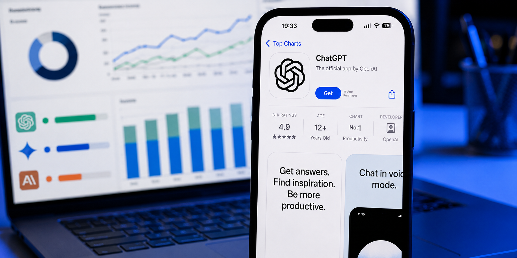 Fatia de mercado do ChatGPT cai abaixo de 50% pela primeira vez